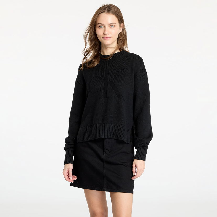 Sweater CALVIN KLEIN Intarsia Loose Sweater Black Sort | J20J224224 BEH
