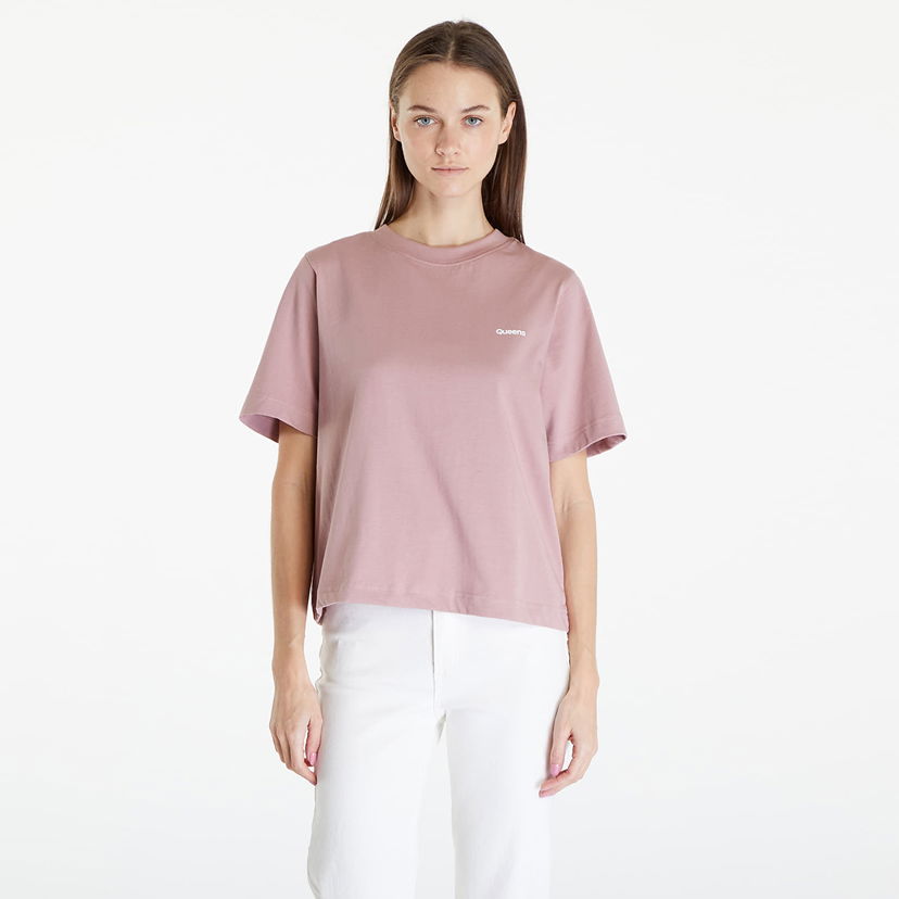 T-shirt Queens Essential T-Shirt With Contrast Print Pink Lyserød | QNS_020