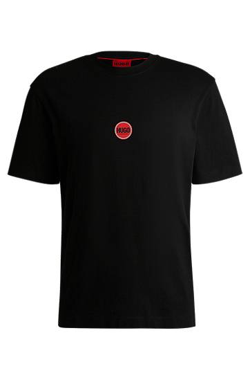 T-shirt BOSS Hugo Cotton-Jersey T-Shirt with Racing Logos Sort | 50530647