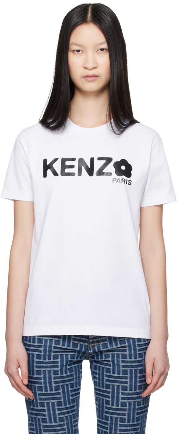 T-shirt KENZO White Paris Boke Flower 2.0 T-Shirt Hvid | FE62TS1374SO