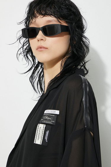 Skjorte UNDERCOVER Undercover Asymmetric Sheer Shirt Sort | UC1D1304.2, 3