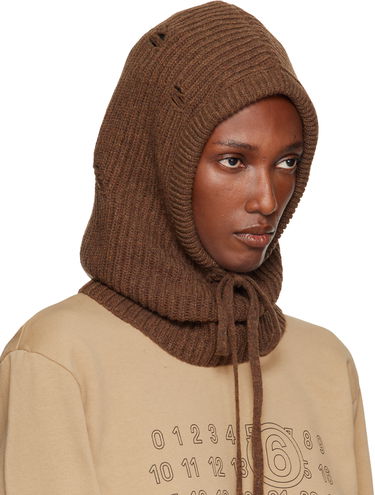 Hat Maison Margiela MM6 Maison Margiela Knit Wool Hood Beige | S52TB0008 M13138, 3