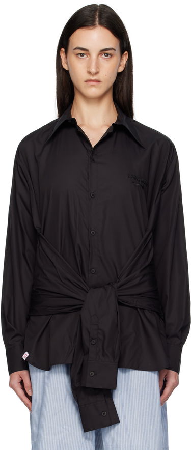 Skjorte Charles Jeffrey Loverboy Charles Jeffrey LOVERBOY Hug Tie-Waist Shirt Sort | 52070401, 0