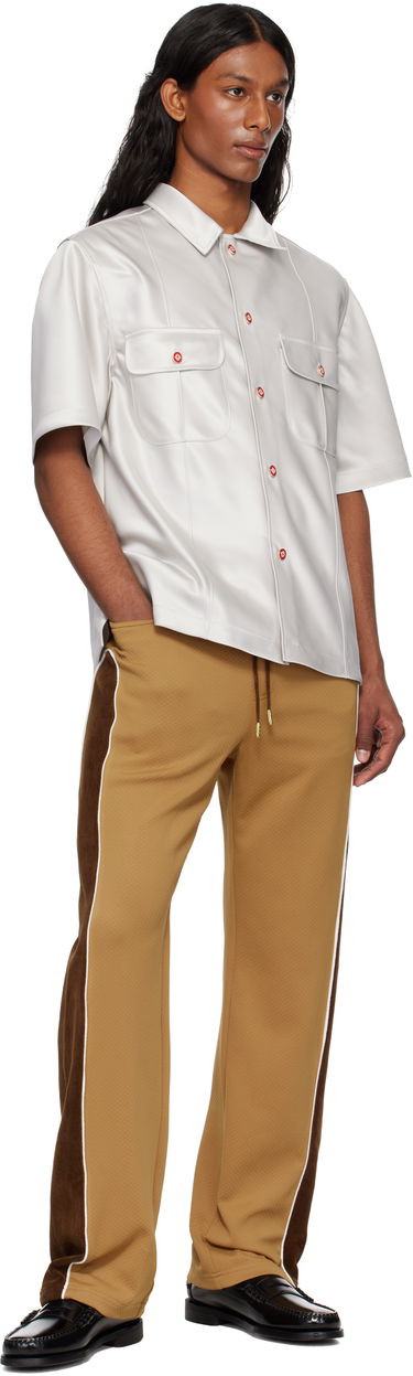 Skjorte Casablanca Casablanca Short Sleeve Satin Shirt Hvid | MS25-SH-169-01, 3