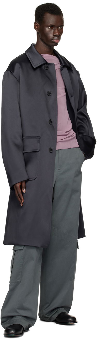 Frakker Dries Van Noten Dries Van Noten Loose Fit Mac Coat Mørkeblå | 251-020210-1061, 3