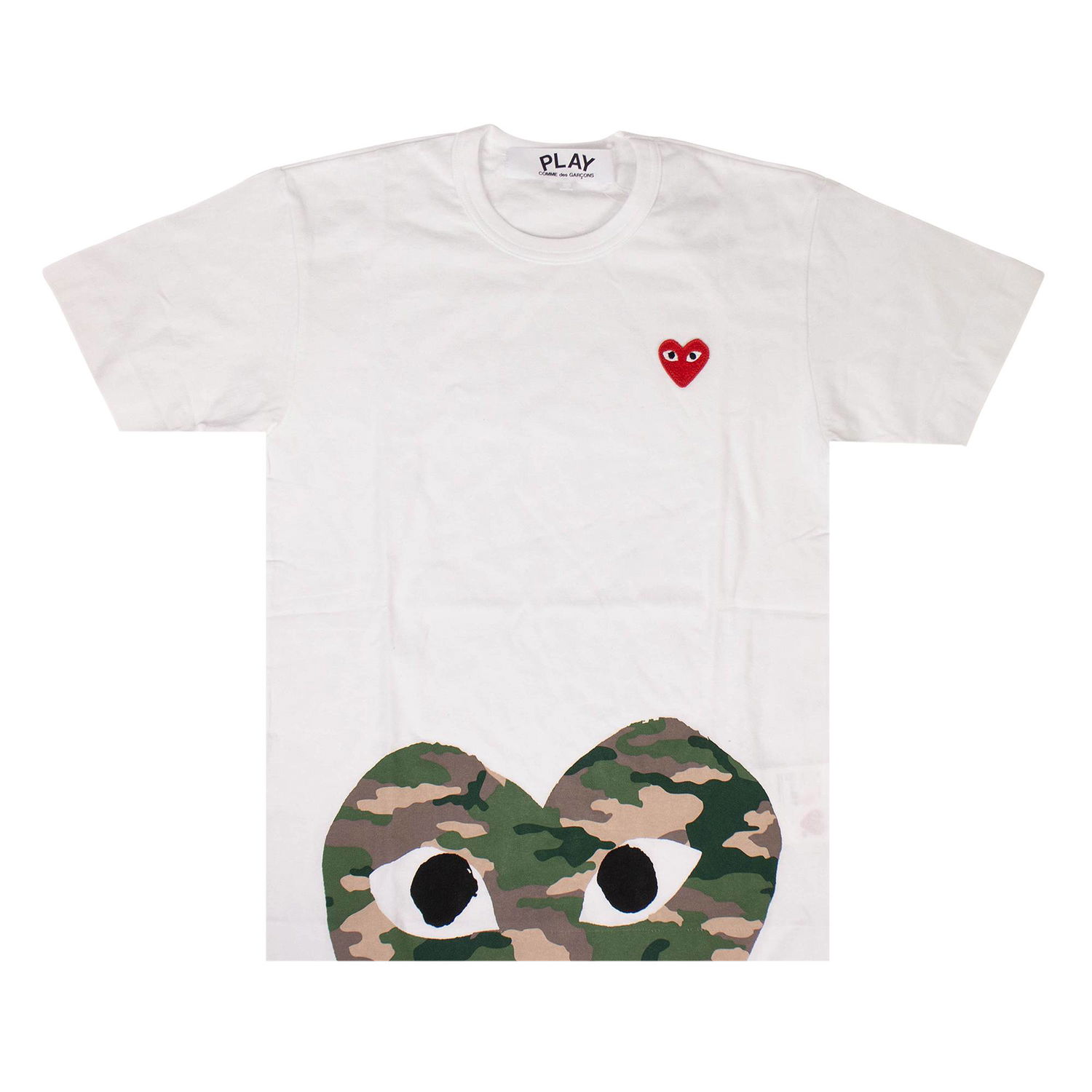 T-shirt Comme des Garçons PLAY Camo Half Heart T-Shirt Hvid | AZ T244 051 1, 1