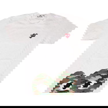 T-shirt Comme des Garçons PLAY Camo Half Heart T-Shirt Hvid | AZ T244 051 1, 1