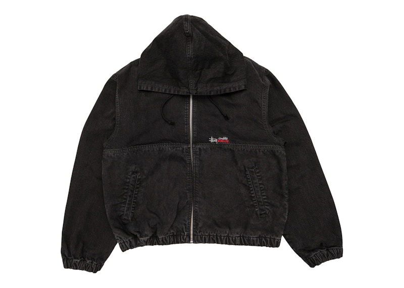 Sweatshirt Stüssy Work Jacket With Hood Sort | 115689_BLAC
