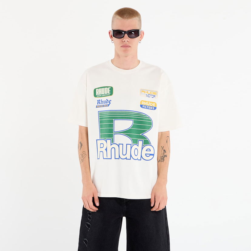 T-shirt Rhude Rhude Roadway Racing T-Shirt Hvid | RHPF25TT110120028