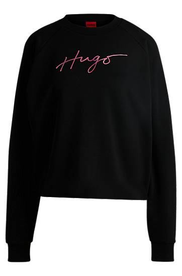 Sweater BOSS HUGO Women's Cotton-Terry Sweatshirt Sort | 50534271, 0