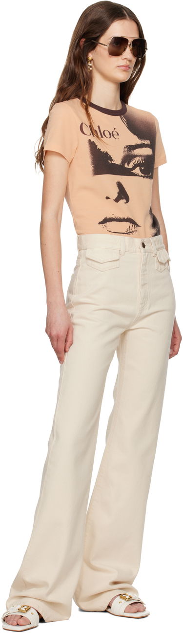 Jeans CHLOÉ Chloé High-Rise Flare Jeans Beige | CH25UDP03251, 3