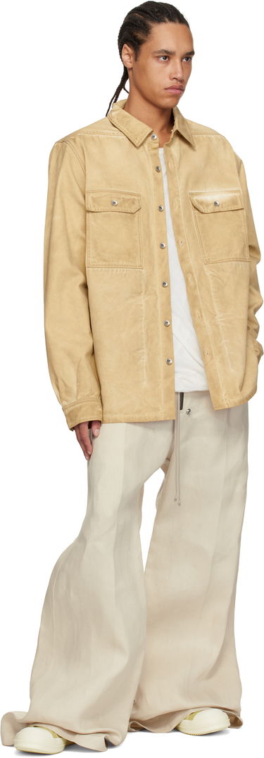 Skjorte Rick Owens Rick Owens DRKSHDW Hollywood Organic Cotton Overshirt Beige | DU01E3755 CVS, 3