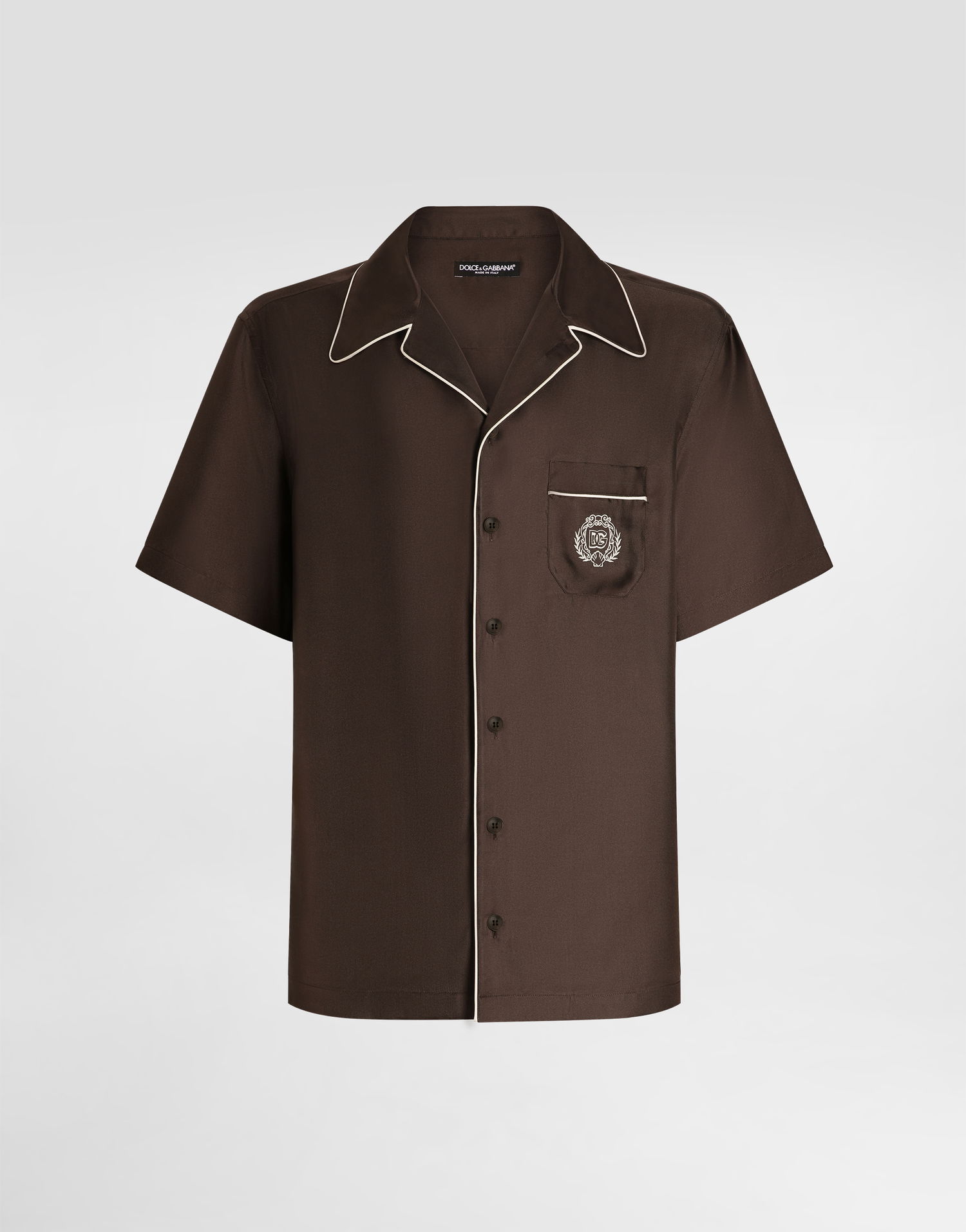 Skjorte Dolce & Gabbana Dolce & Gabbana Silk Twill Shirt Brun | G5KS3ZFU10SM1213, 0