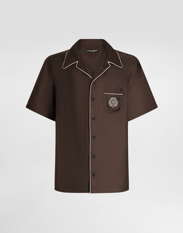 Skjorte Dolce & Gabbana Dolce & Gabbana Silk Twill Shirt Brun | G5KS3ZFU10SM1213, 0