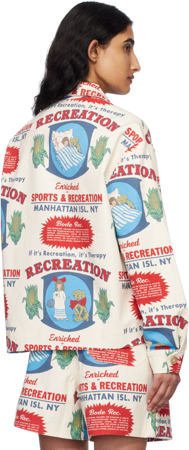 Jakke Bode Bode Enrichment Printed Jacket Hvid | MRS25JA015, 2