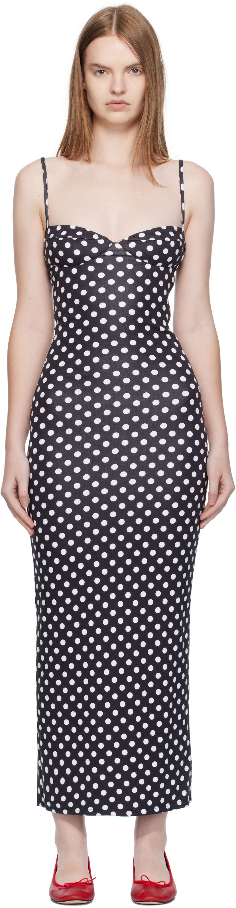 Kjole Miaou Miaou Florence Polka Dot Midi Dress Sort | 5067HJBBWP