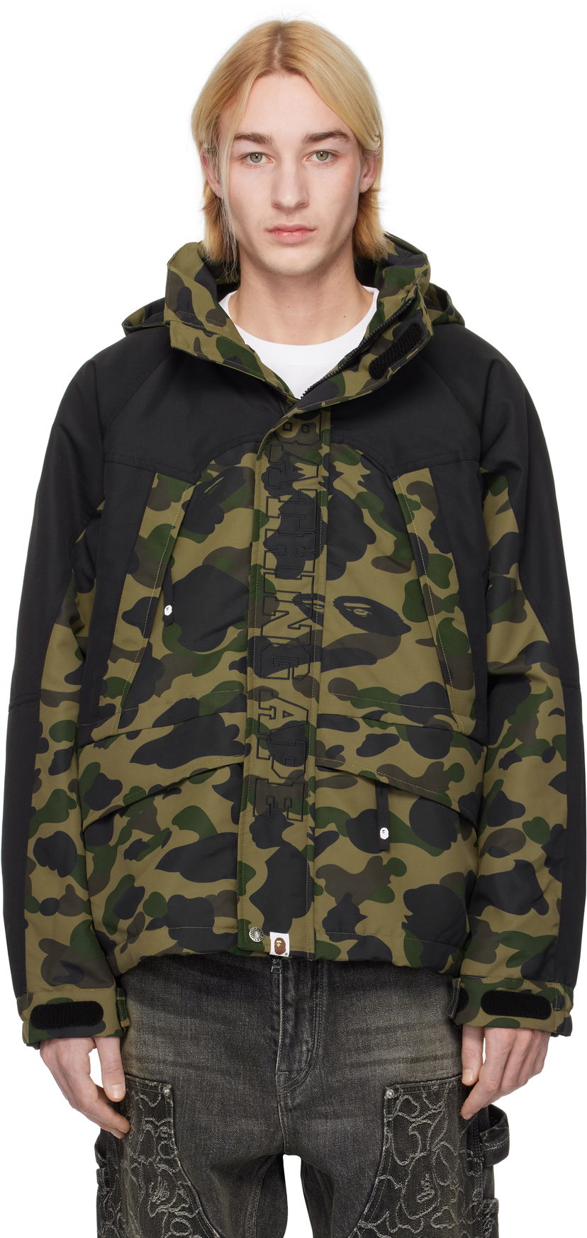 Jakke BAPE Camo Snowboard Jacket Grøn | 001HJK801311M