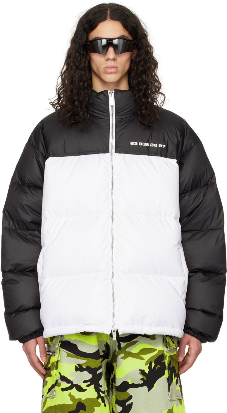Puffer jakke VETEMENTS Colorblock Down Jacket Hvid | VL14JA280W
