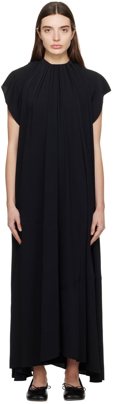 Kjole Maison Margiela MM6 Asymmetric Maxi Dress Sort | S52DG0007 S43455