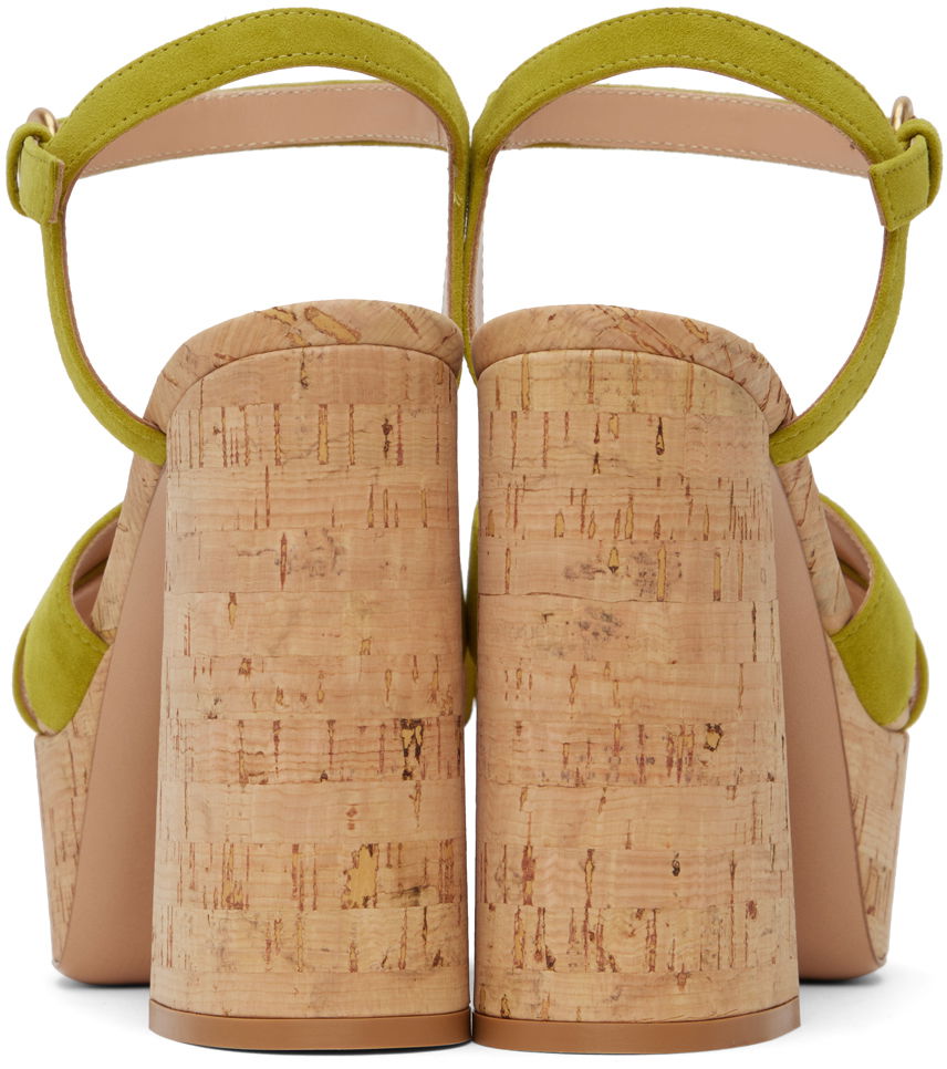 Sneakers og sko Gianvito Rossi Bebe Cork Platform Sandals Grøn | G31522.70RIC.CSG, 1