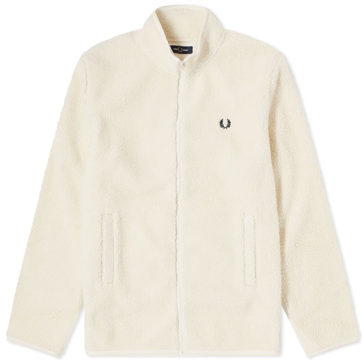 Sweatshirt Fred Perry Zip Through Borg Fleece Beige | M6671-560, 0