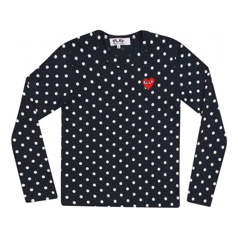 T-shirt Comme des Garçons PLAY Polka Dot Long Sleeve T-Shirt Blå | AZ-T165-051-2