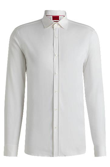 Skjorte BOSS Extra-Slim Fit Stretch Cotton Satin Shirt Hvid | 50539721, 0