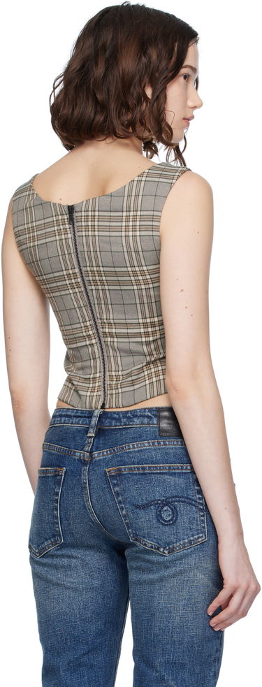 Tanktop Miaou Miaou Imogene Plaid Sleeveless Top Beige | 7023PLWPLD, 2
