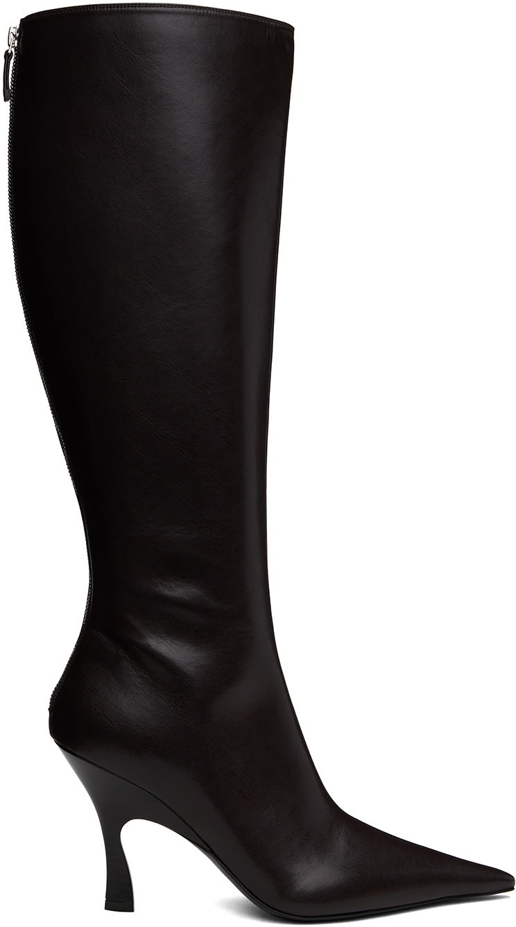 Tøj Stella McCartney Stella McCartney Elsa Knee-High Heeled Boots Sort | 810457AP0250