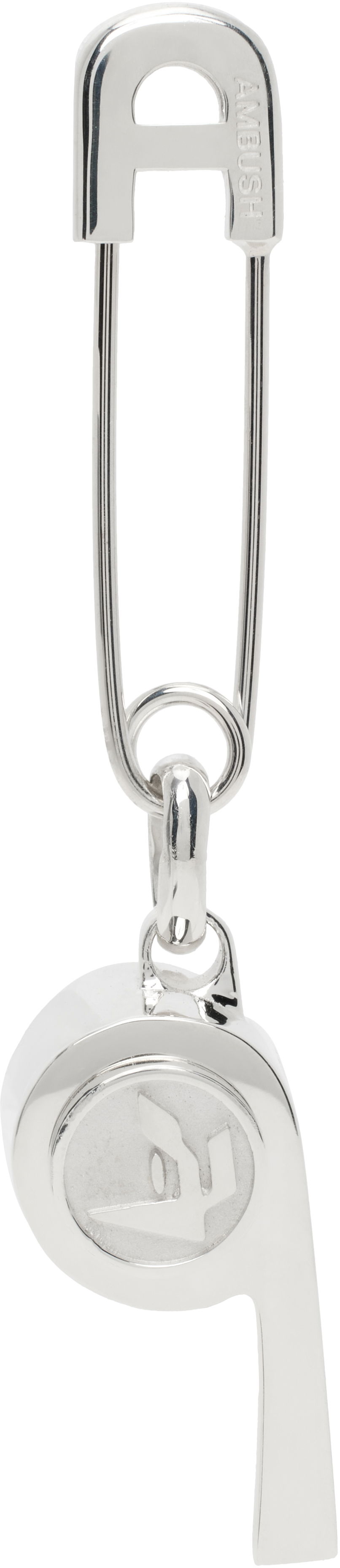 Nøgleringe Ambush AMBUSH Whistle Charm Single Earring Metalisk | BMOD001F24SIL0017200