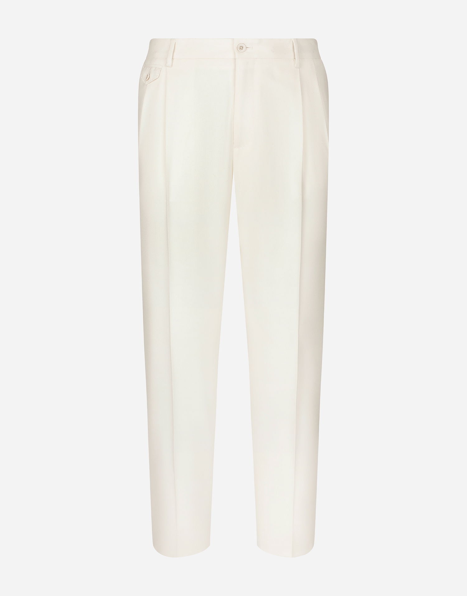 Bukser Dolce & Gabbana Dolce & Gabbana Tailored Flannel Pants Hvid | GY6UETGI251W3796, 0