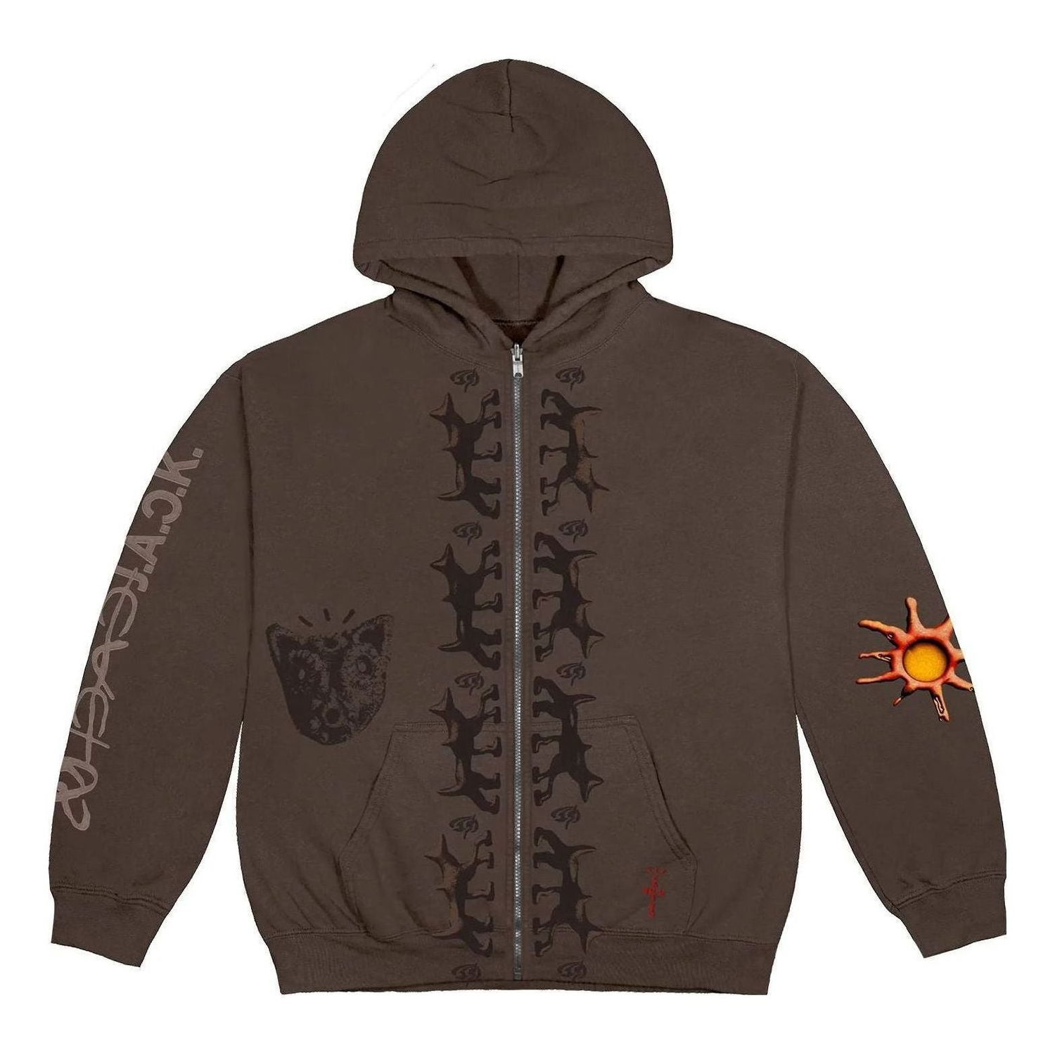 Sweatshirt Cactus Jack by Travis Scott Travis Scott Reverse Dog Zip-Up Hoodie Brun | CJFN-SS81, 0