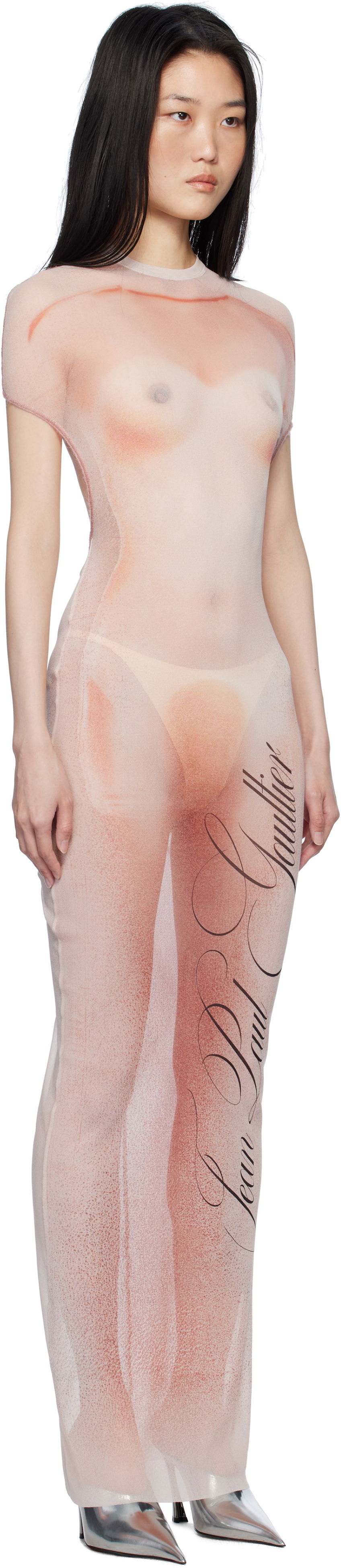 Kjole Jean Paul Gaultier Jean Paul Gaultier 'Le Classique' Open-Backed Maxi Dress Lyserød | 25/33-F-RO356-T577-2026, 1
