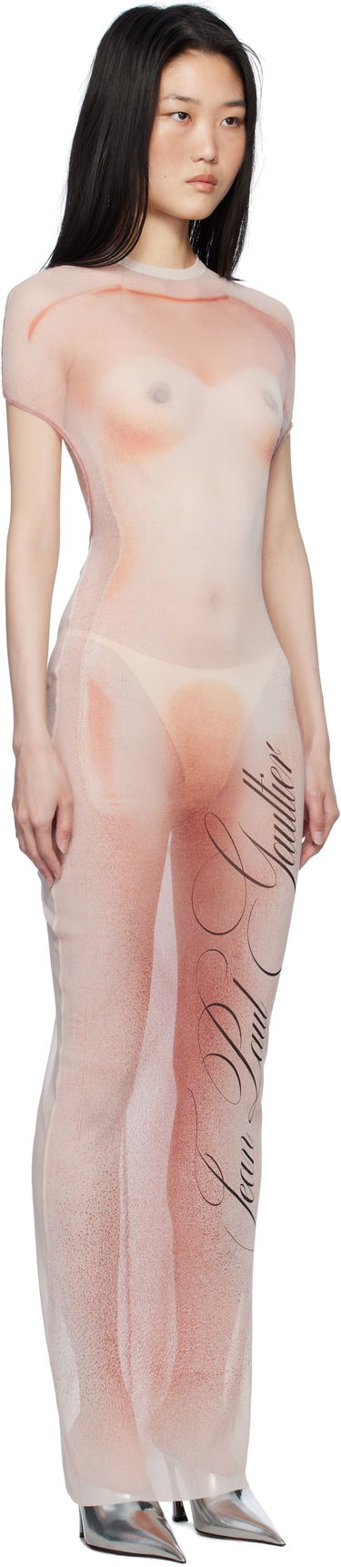 Kjole Jean Paul Gaultier Jean Paul Gaultier 'Le Classique' Open-Backed Maxi Dress Lyserød | 25/33-F-RO356-T577-2026, 1