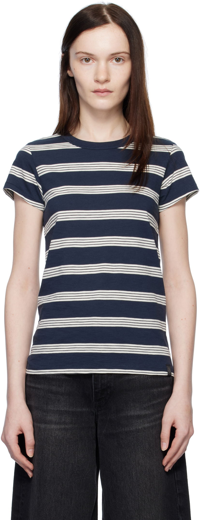 T-shirt rag & bone Striped T-Shirt Blå | WCC22HT020TA20