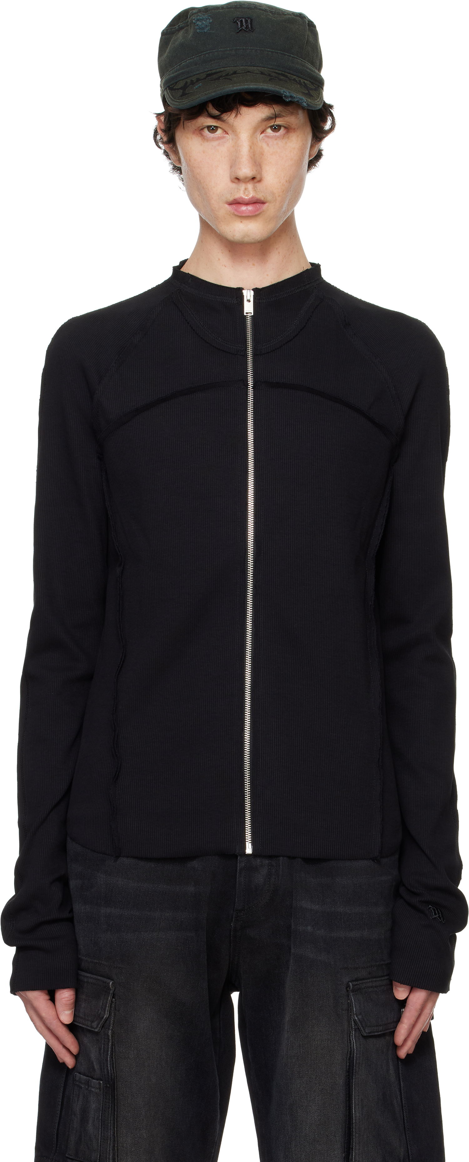 Sweater MISBHV Longsleeve Jacket Ribbed Sort | 241M157, 0