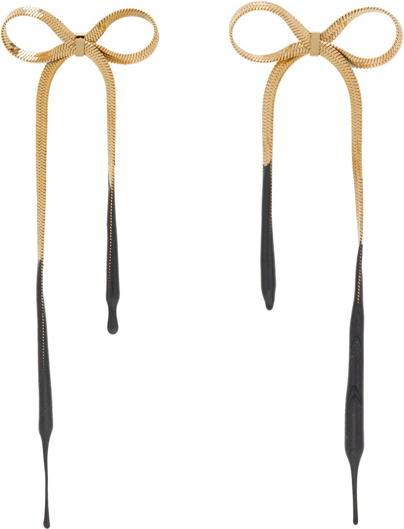 Øreringe Ottolinger Ottolinger Laced Bow Earrings Sort | 12590032501