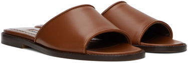 Tilbehør Manolo Blahnik Manolo Blahnik Safinanu Leather Slide Sandals Brun | 124-2668, 3