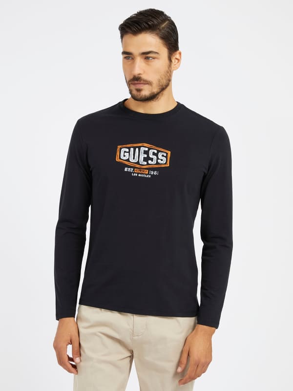 T-shirt GUESS Front Logo Stretch T-Shirt Sort | M4RI34J1314, 0