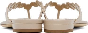 Tilbehør Manolo Blahnik Manolo Blahnik Nour Scalloped Thong Sandals Beige | 424-1837, 1