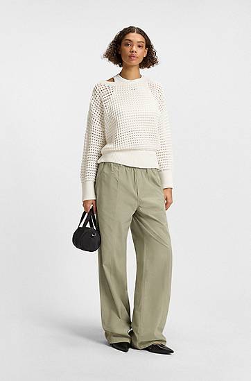 Sweater BOSS Mesh Knit Sweater Hvid | 50539390, 1