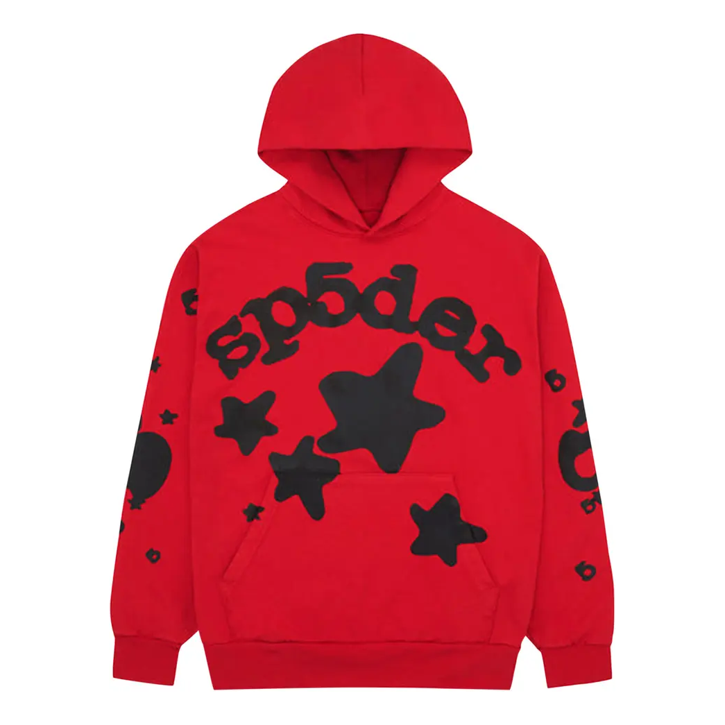 Sweatshirt Sp5der Beluga Hoodie Rød | SP5-BEL-HDRED, 0
