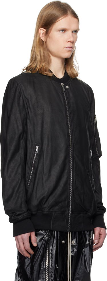 Bomberjakke Rick Owens Rick Owens Hollywood Classic Flight Leather Jacket Sort | RU01E5778 LBA, 1