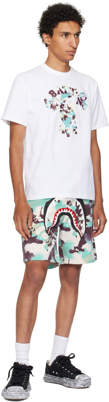 T-shirt BAPE A Bathing Ape Map Camo College Milo Tee Hvid | 002TEL301007M, 3