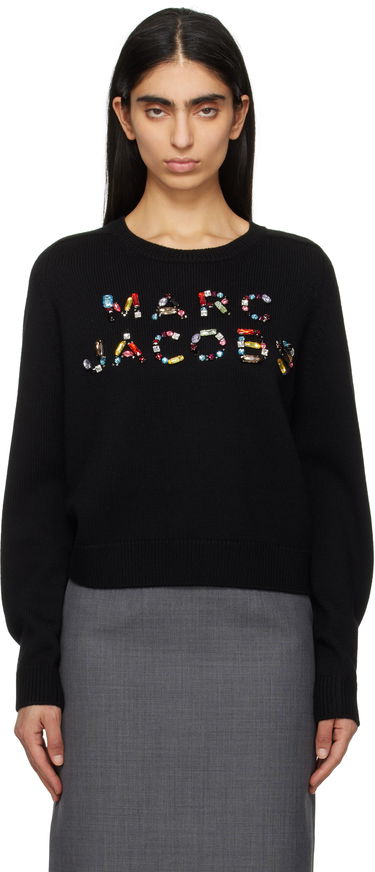 Sweater Marc Jacobs Marc Jacobs Knit Logo Sweater with Gem Embellishments Sort | 2S5RTP001K26, 0