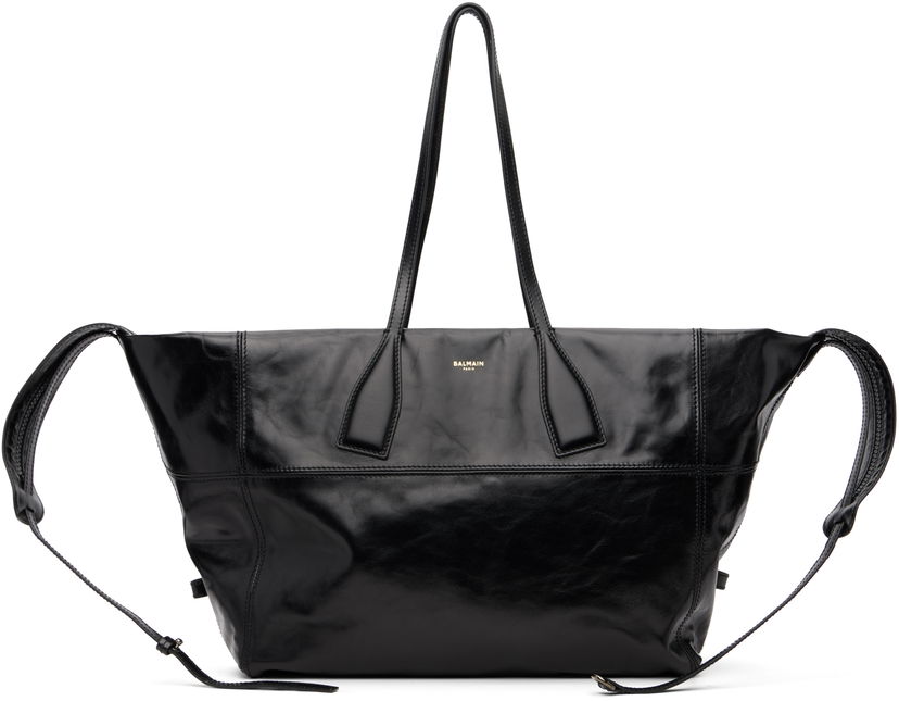 Mulepose Balmain Track Zip Shiny Calfskin Tote Sort | FM1FI271LBFO