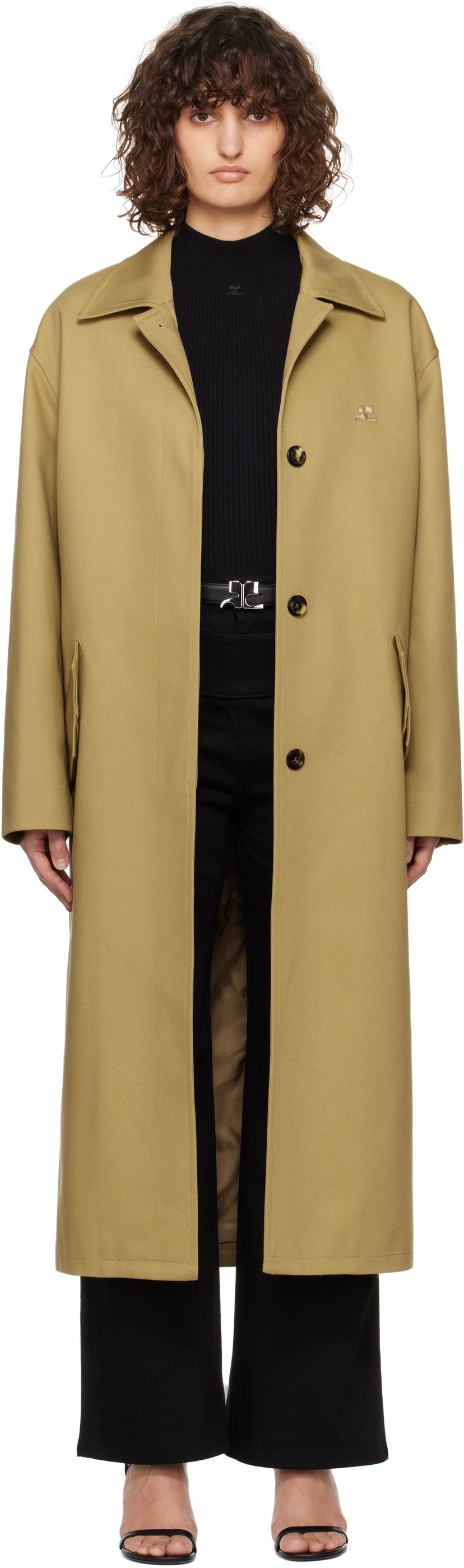 Trenchcoat Courrèges Courrèges Cocoon Coat Grøn | 125CMA196PL0179