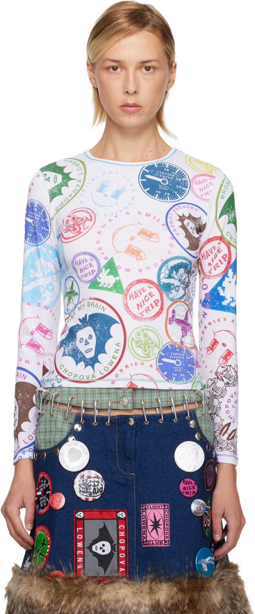 Jersey Chopova Lowena Chopova Lowena Stamp It Fitted Jersey T-shirt Flerfarvet | 2409