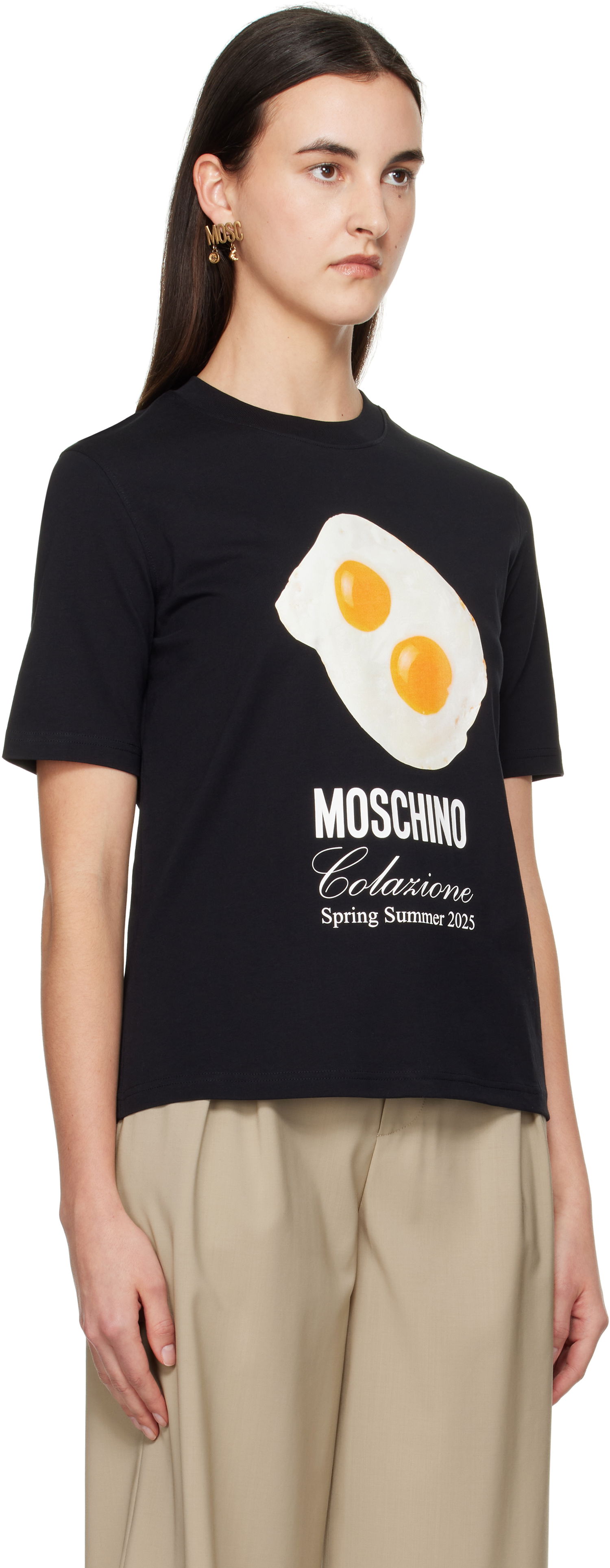 T-shirt Moschino Moschino Eggs Print T-shirt Sort | A070405411555, 1