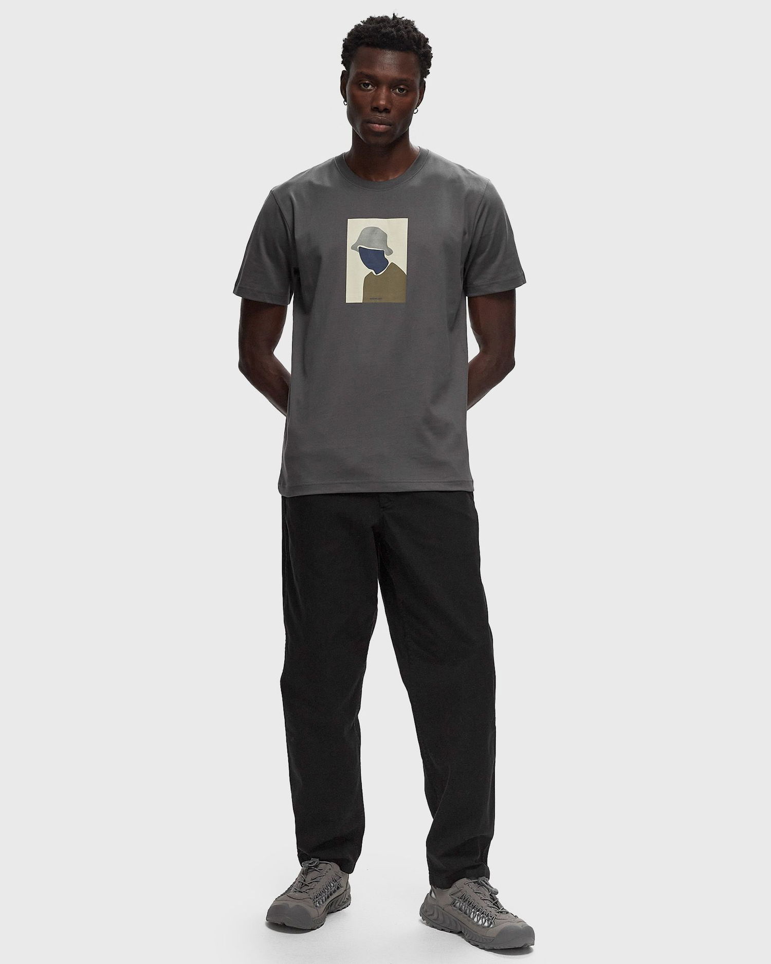 T-shirt NORSE PROJECTS Johannes Organic Bucket Hat Print Tee Grå | N01-0676-1072, 1